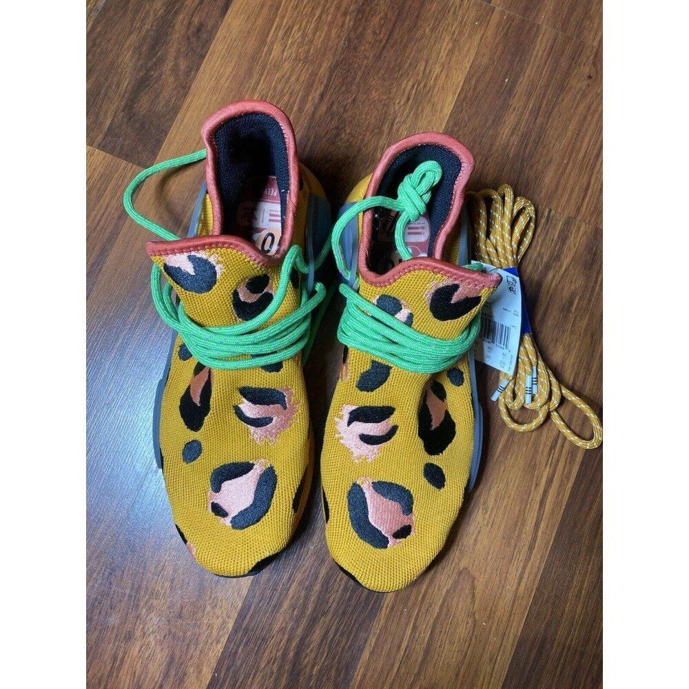 ADIDAS x PHARRELL WILLIAMS HU NMD "Pulse Amber" Animal Print HP3221 Size 10 New - Picture 2 of 9